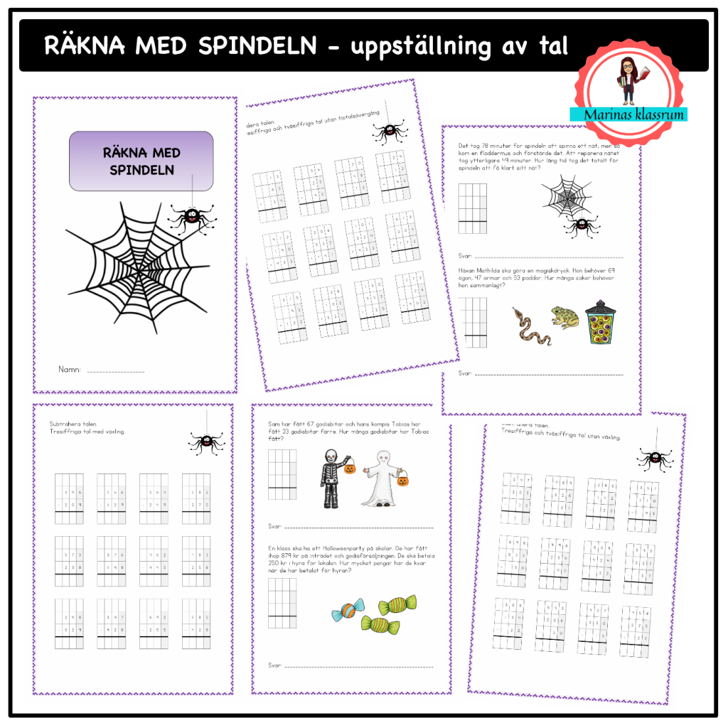 Räkna med spindeln – uppställning av tal
