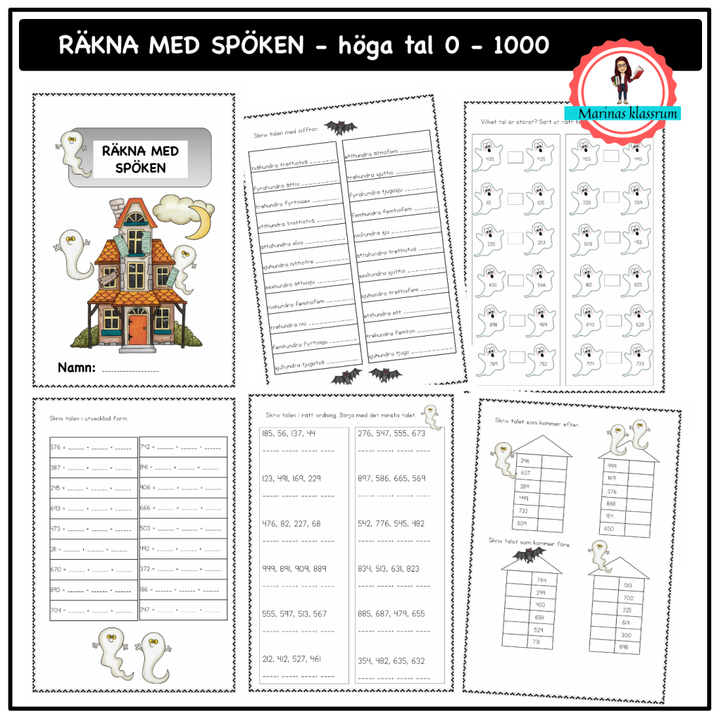Räkna med spöken – höga tal 0 – 1000