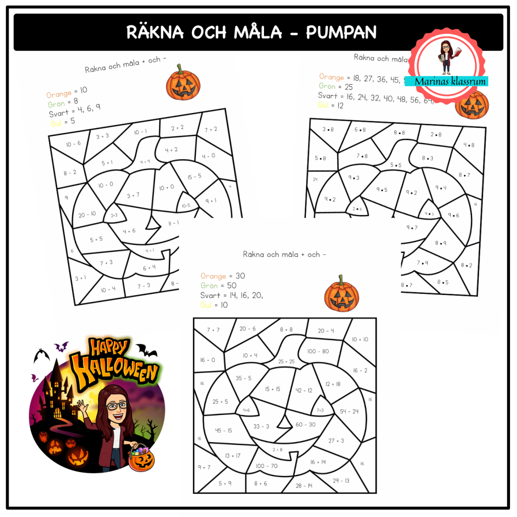 Räkna och måla pumpan