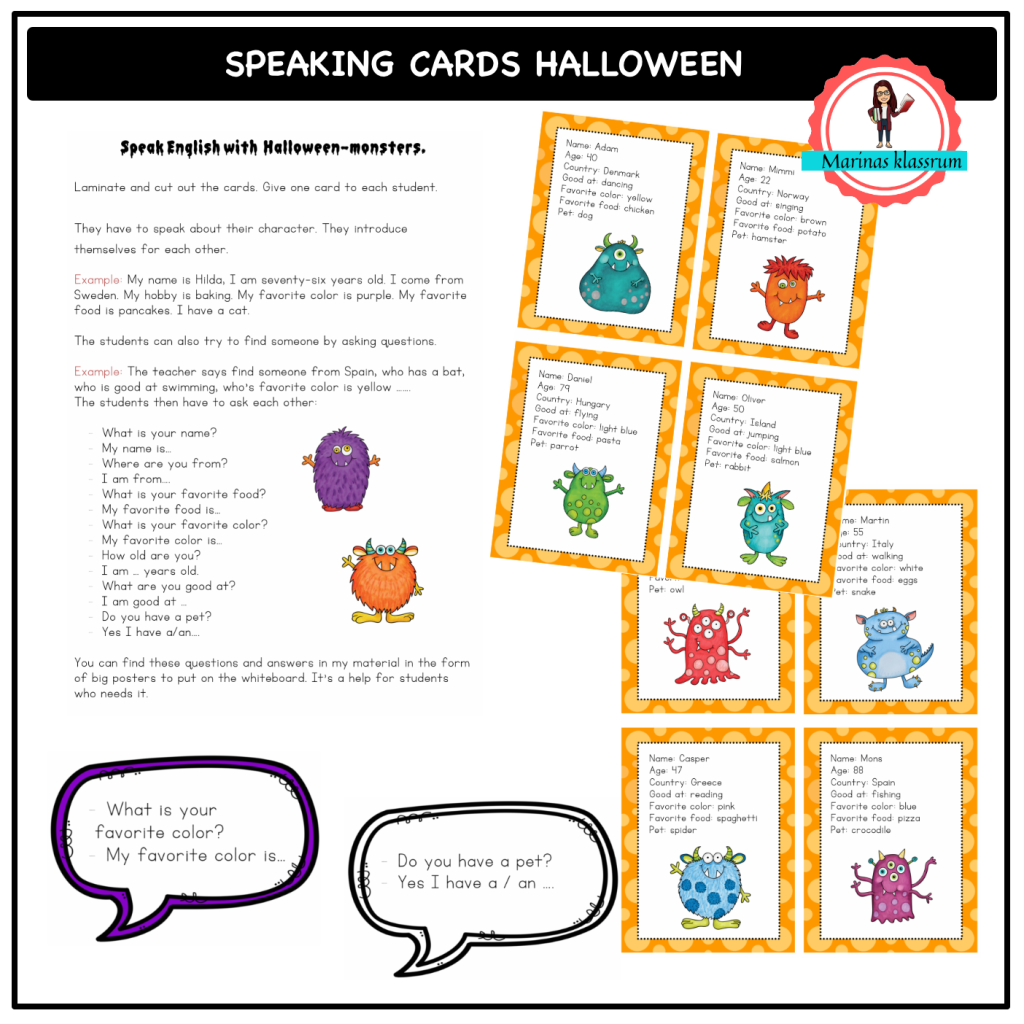 Speak English with monsters