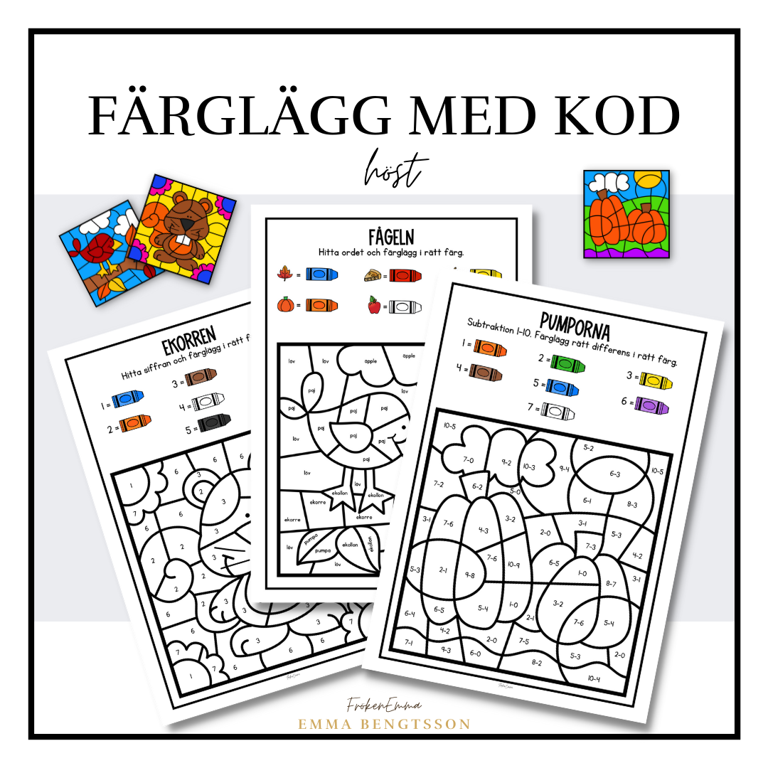 Färglägg med kod: höst