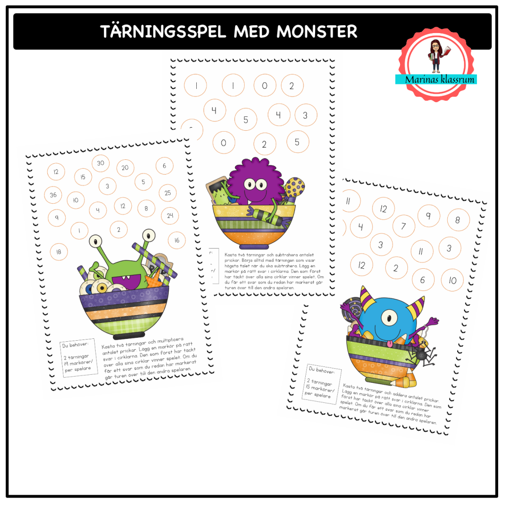 Tärningsspel med monster