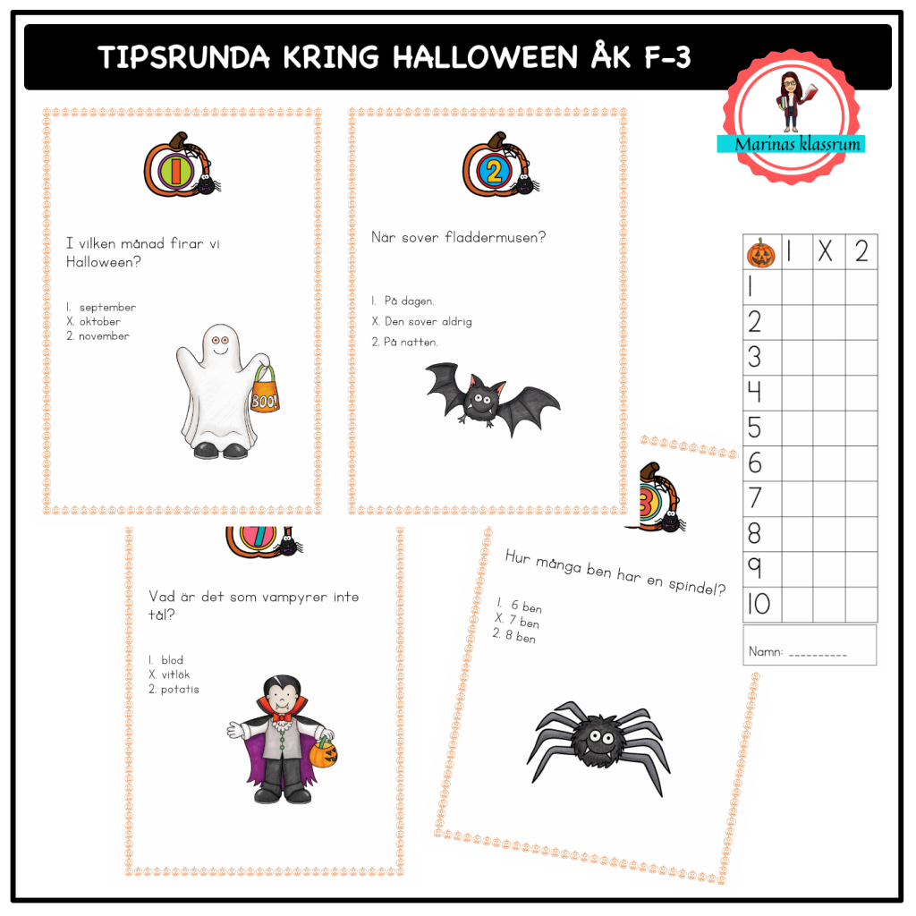 Tipsrunda kring Halloween för yngre elever åk F-3