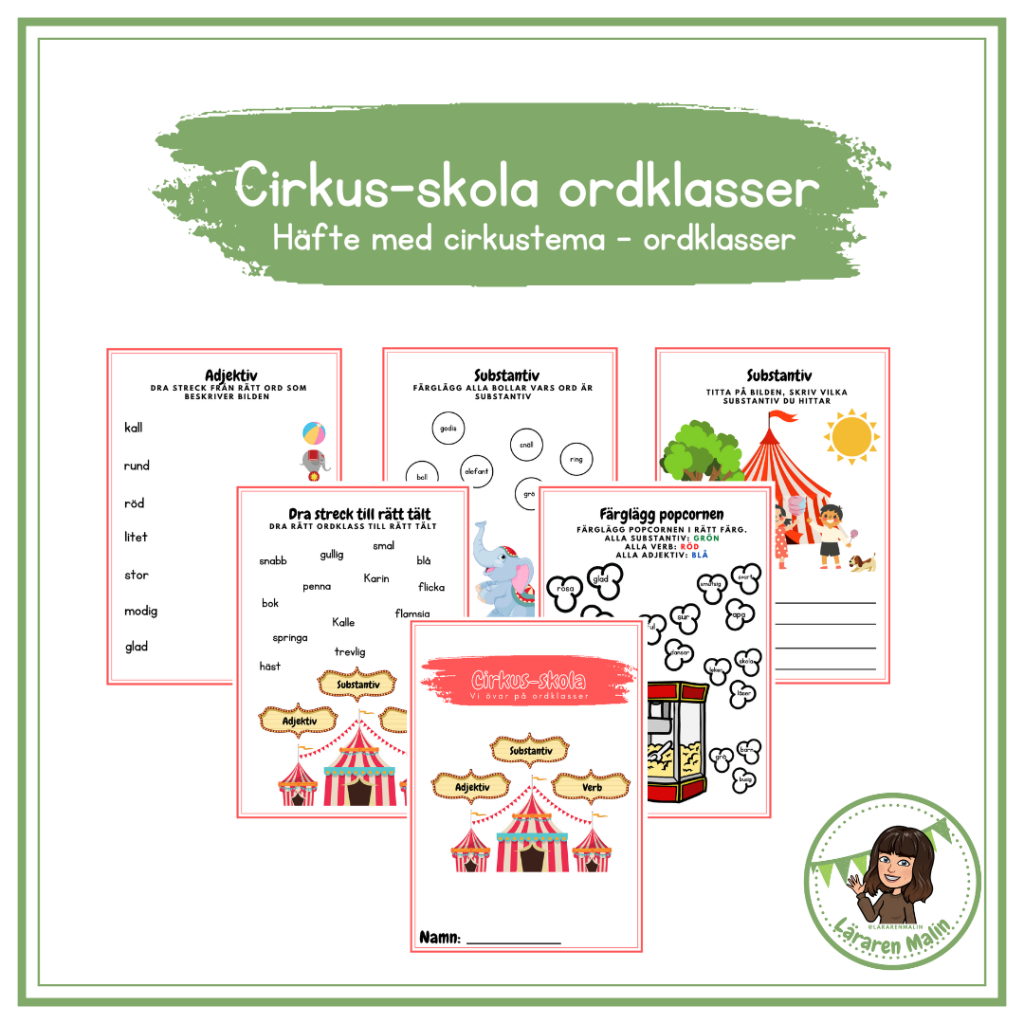 Häfte ordklasser- cirkustema