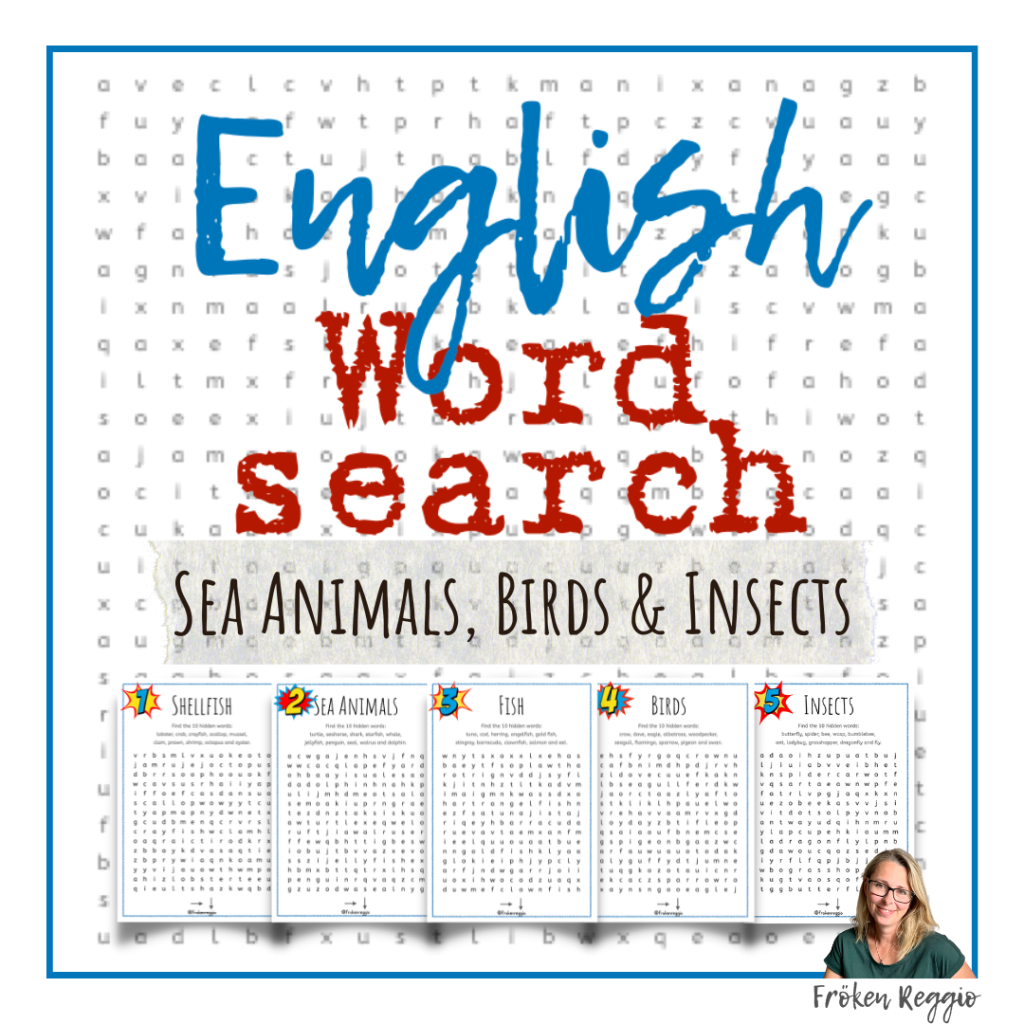 Word Search – Sea Animals Birds Insects