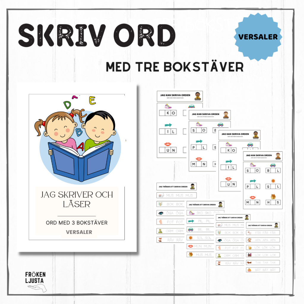 Skriv ord med tre bokstäver