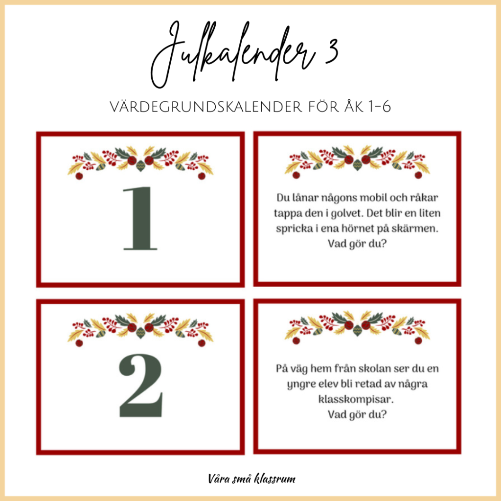 Julkalender 3 – värdegrundskalender