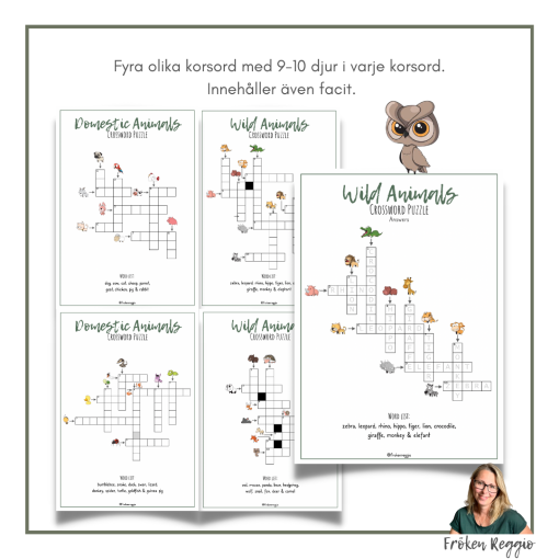 Animals crossword puzzle
