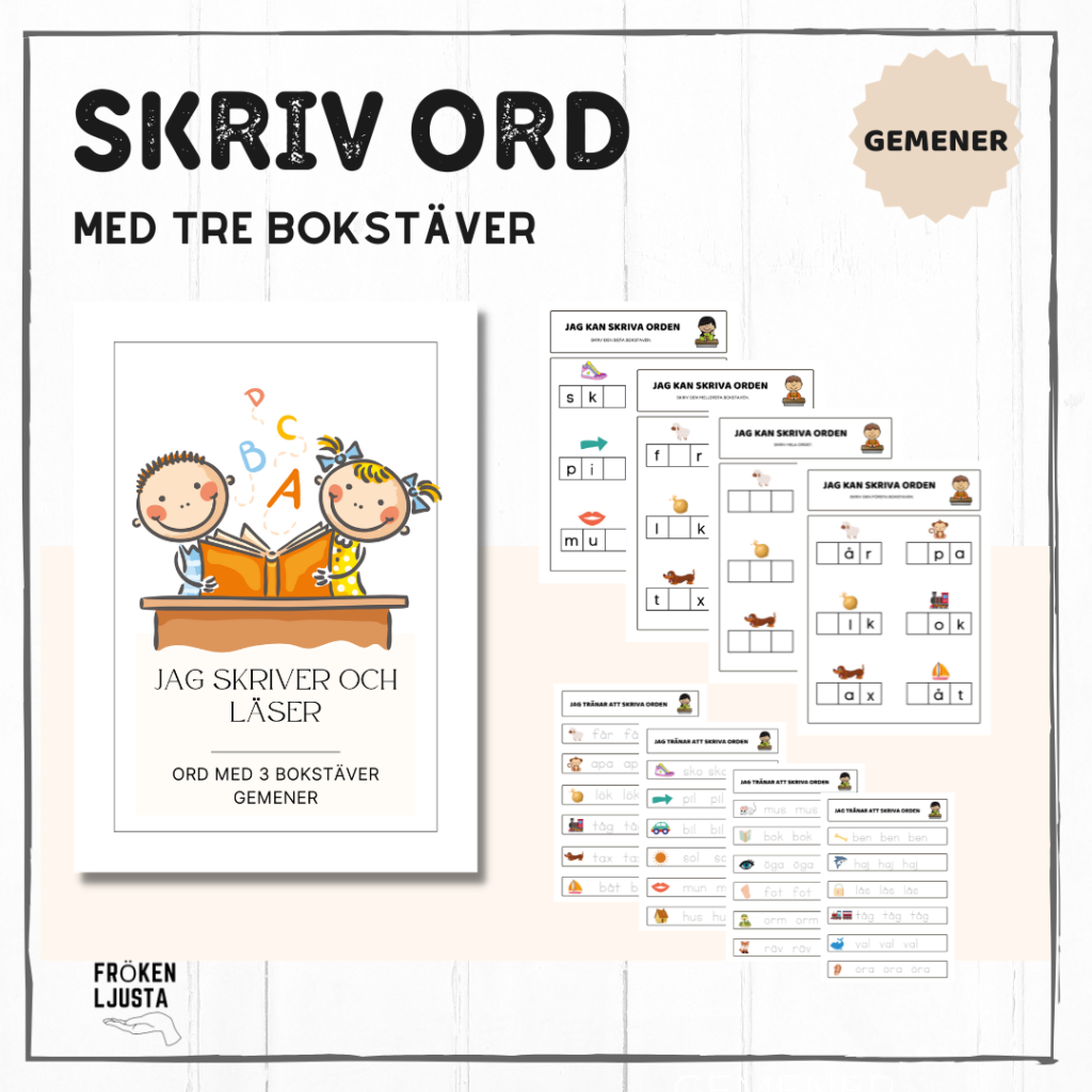 Skriv ord med tre bokstäver