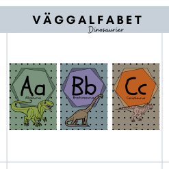 Väggalfabet dinosaurier