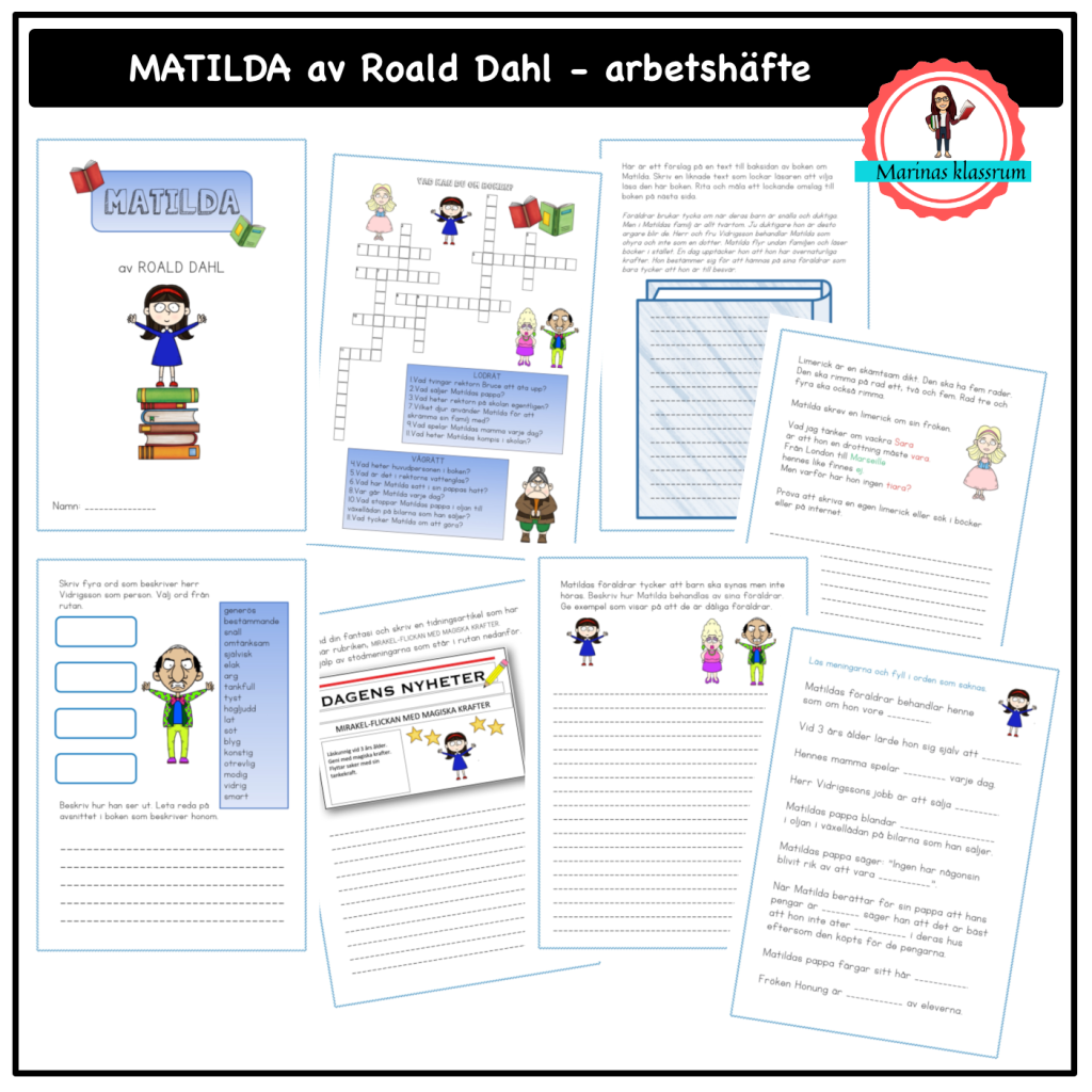 Matilda av Roald Dahl – arbetshäfte
