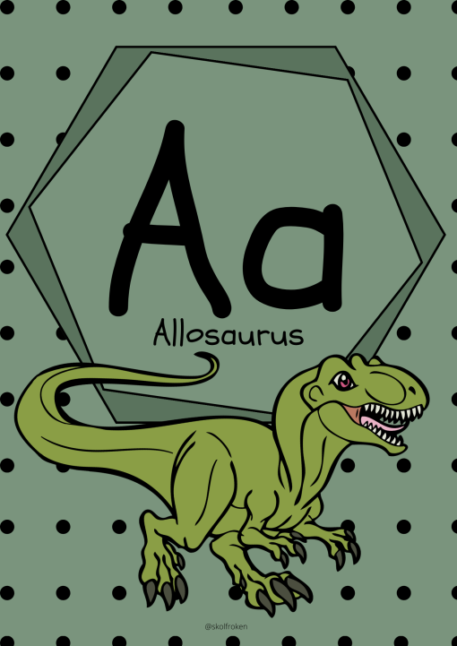 Väggalfabet dinosaurier