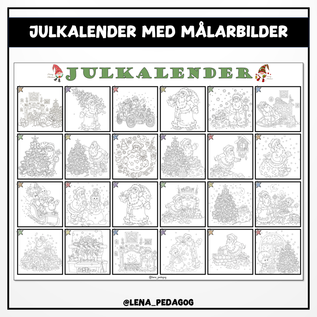 Julkalender med målarbilder