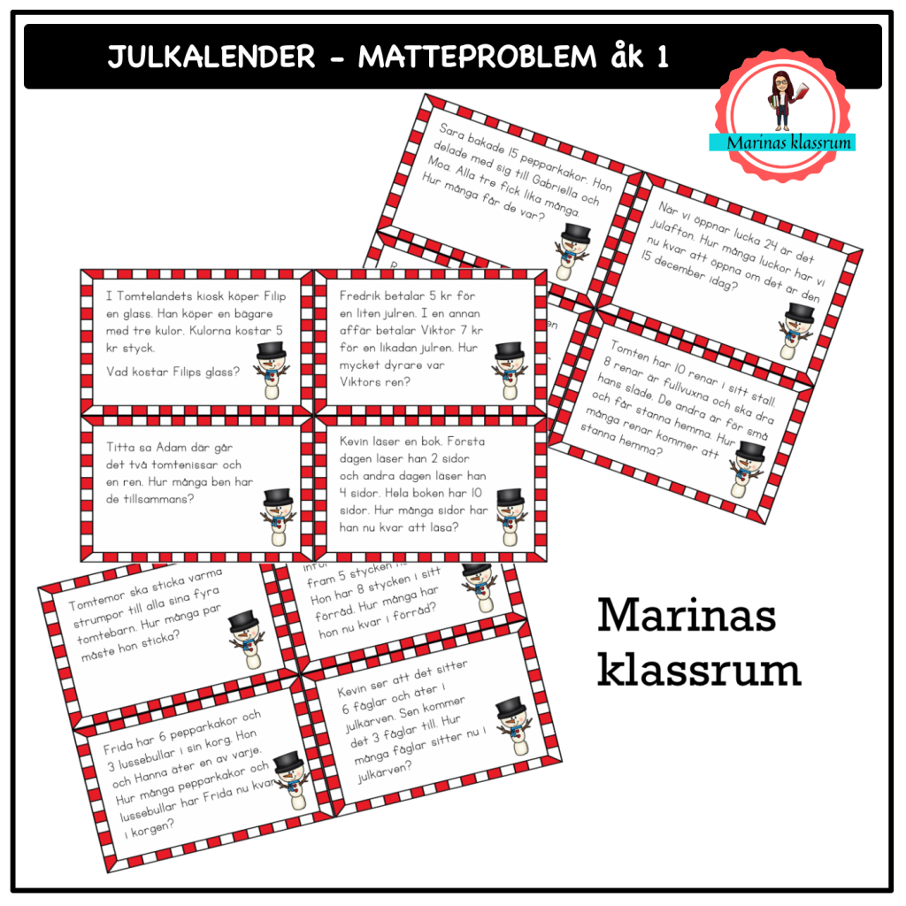 Julkalender – matteproblem åk 1