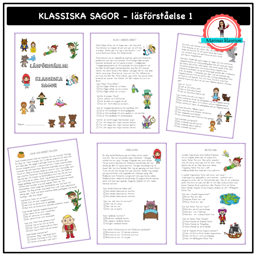 Klassiska sagor – läsförståelse 1