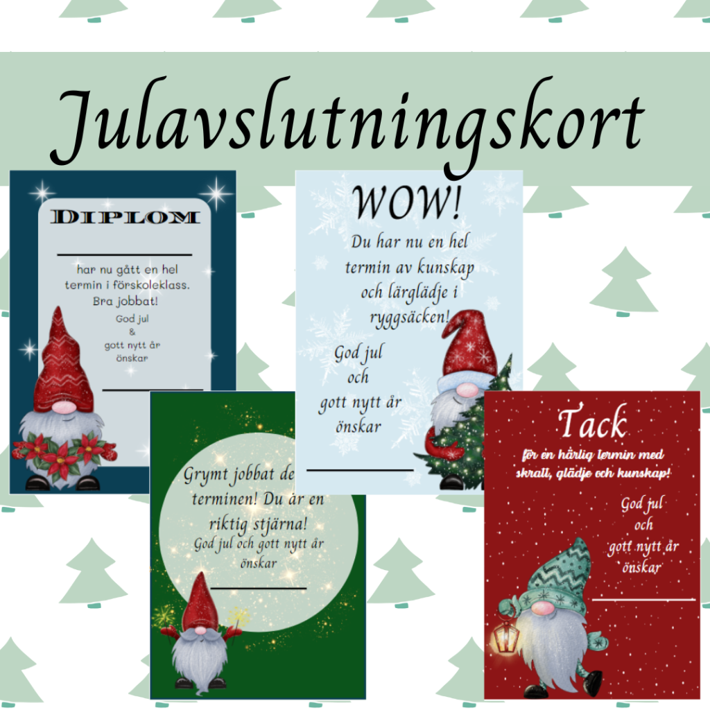 Julavslutningskort/ diplom