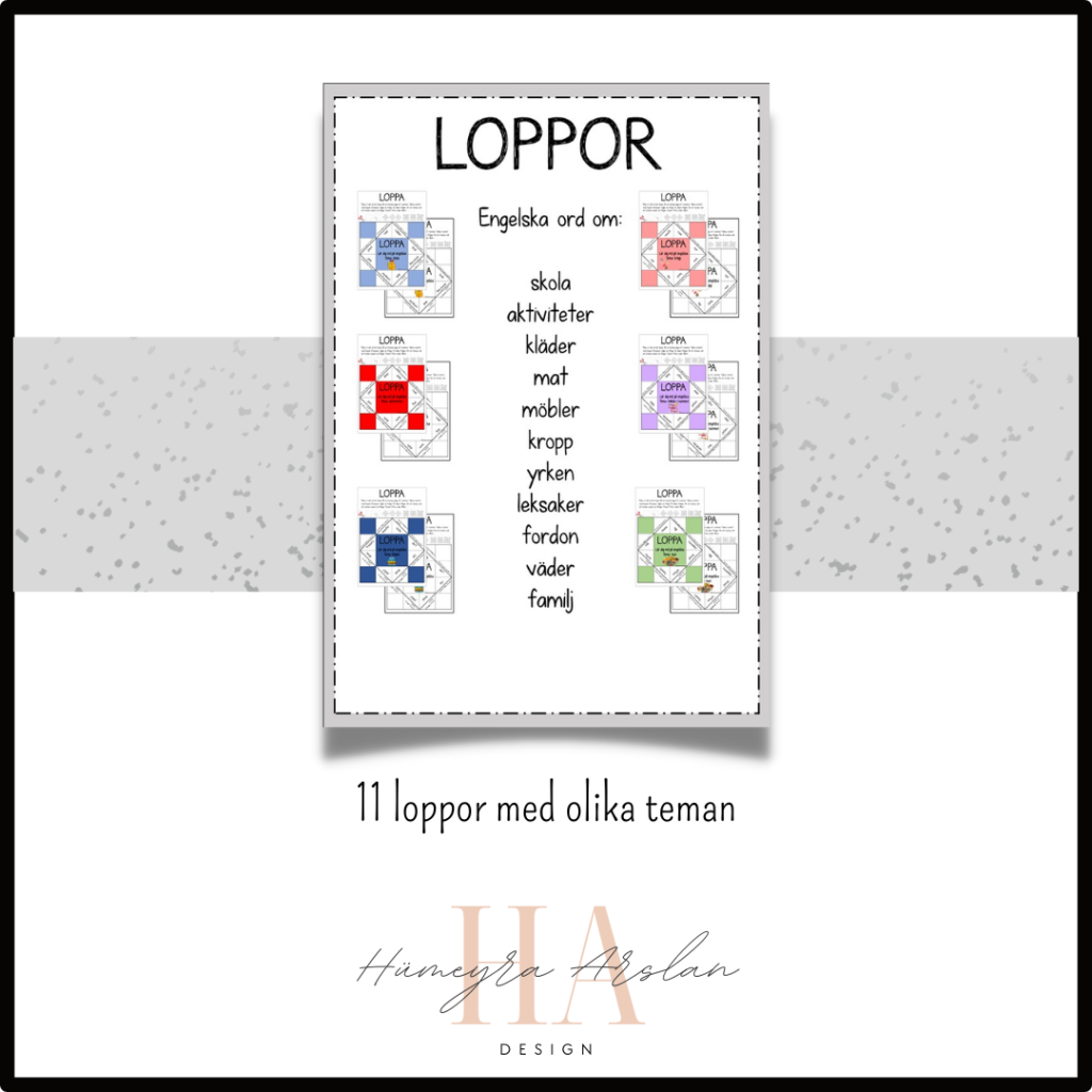 Loppor- träna på engelska ord om olika teman