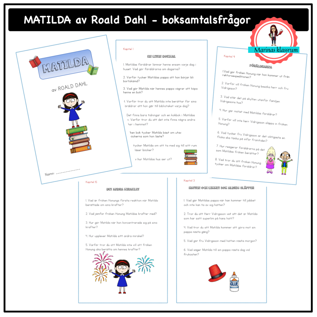 Matilda av Roald Dahl – frågekort för boksamtal