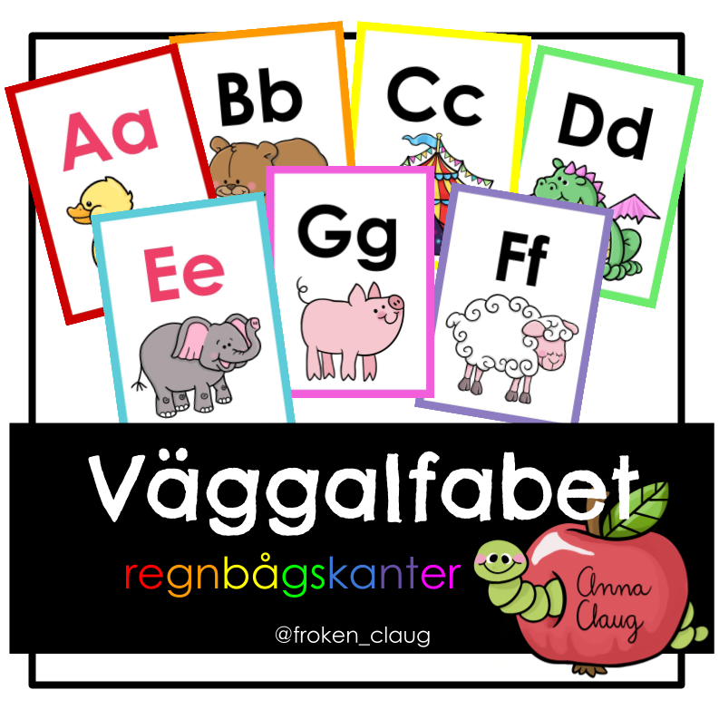 Väggalfabet (regnbågskanter)