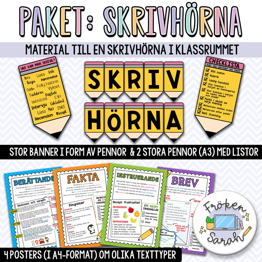 Paket: Material till skrivhörna