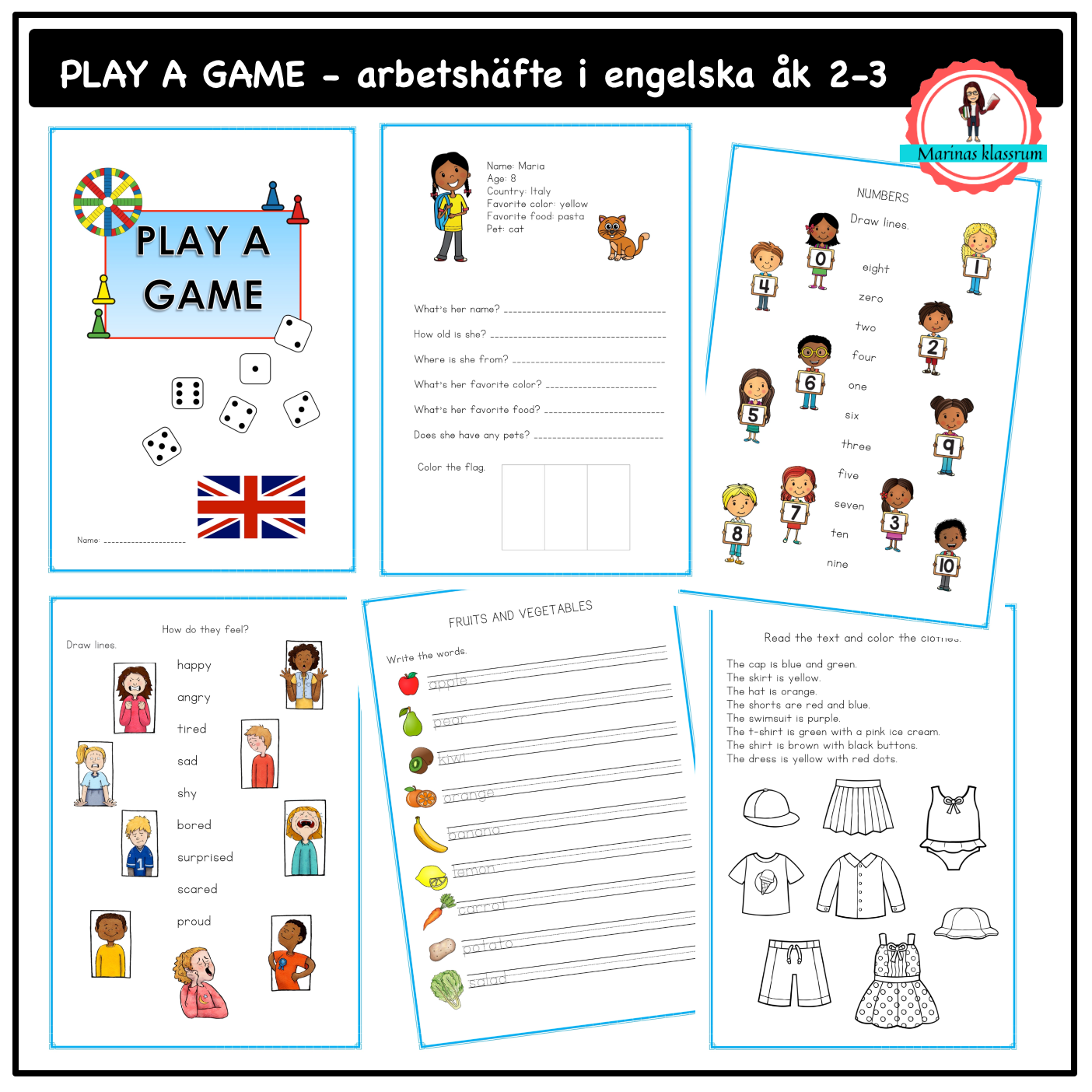 PLAY A GAME - arbetshäfte engelska åk 2-3