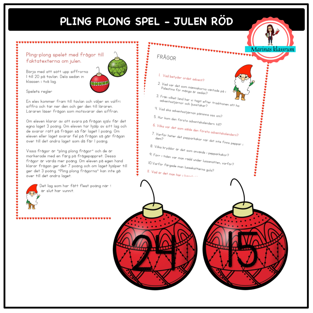 Pling plong spel – julen röd