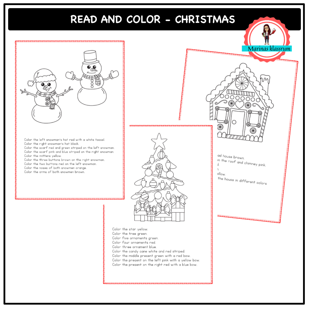 Read and colour – Christmas and Winter