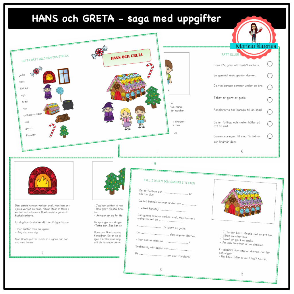 Hans och Greta – saga med uppgifter