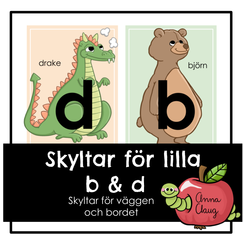 Skyltar för lilla b & d