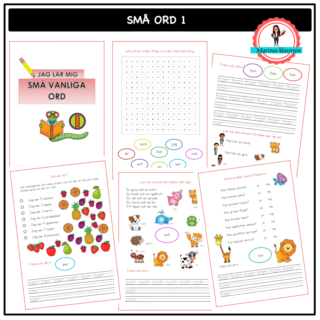 Jag lär mig små vanliga ord 1