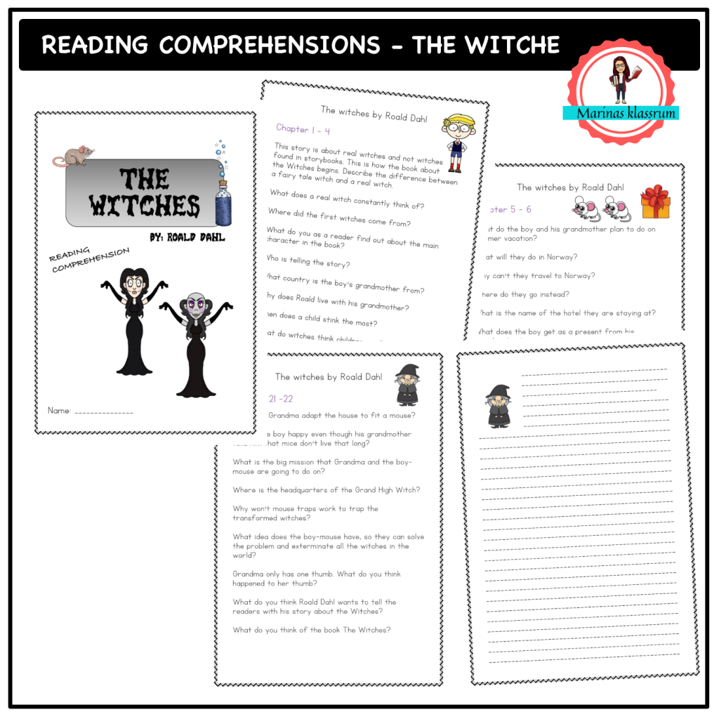 The Witches by Roald Dahl – reading comprehensions