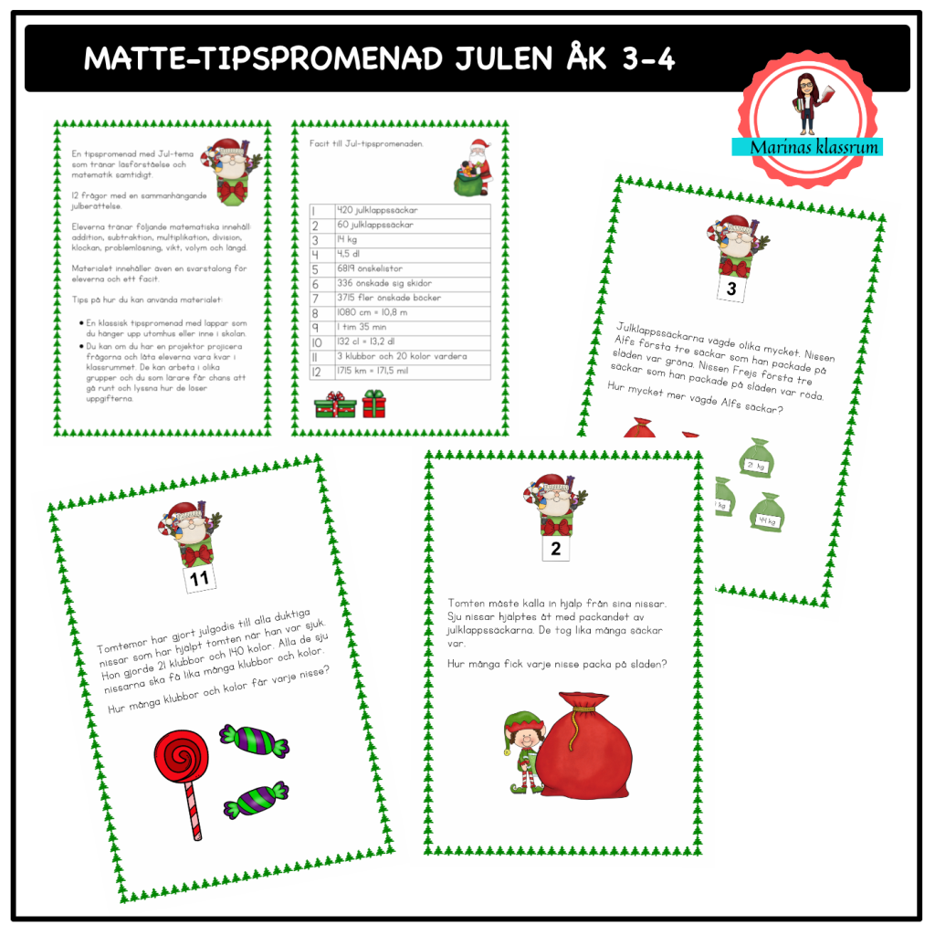 Matte-tipspromenad Julen åk 3-4