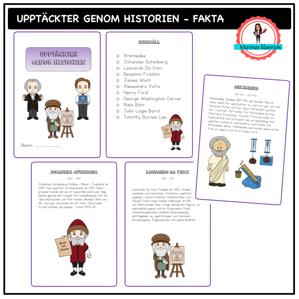 Upptäckter genom historien del 1 – fakta