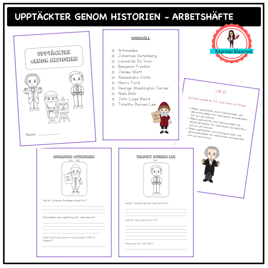 Upptäckter genom historien del 1- arbetshäfte