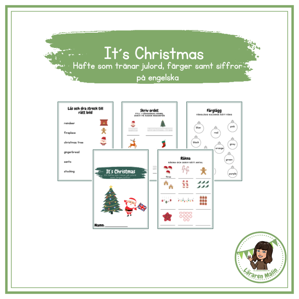 It´s Christmas (häfte som tränar på julord samt färger & siffror)