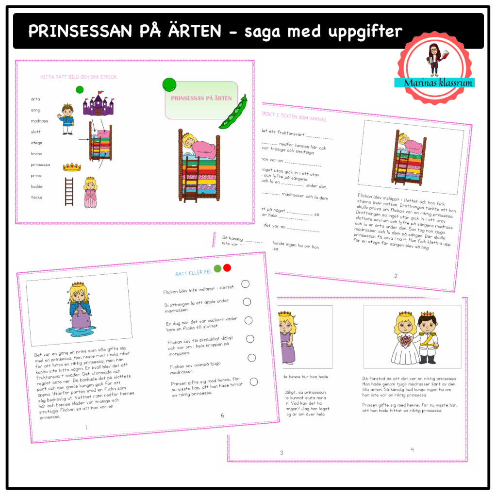 Prinsessan på ärten – saga med uppgifter