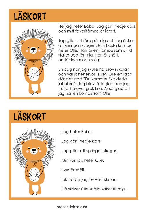 Läskort 2 Nivåer