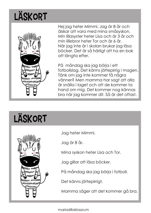Läskort 2 Nivåer
