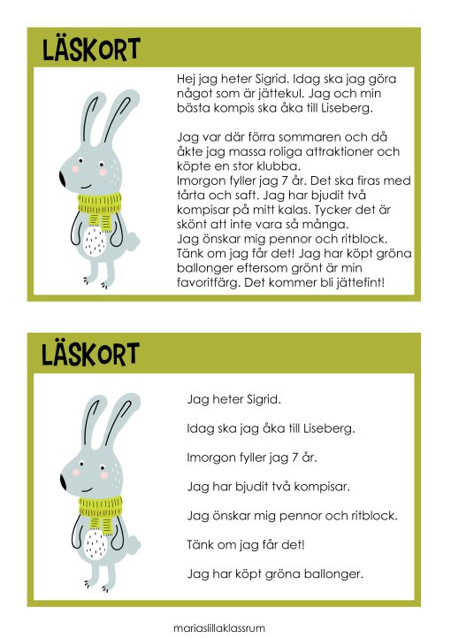 Läskort 2 Nivåer