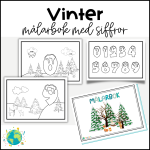 Målarbok – Vinter och siffror - bild 1