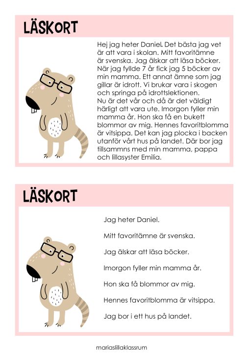 Läskort 2 Nivåer