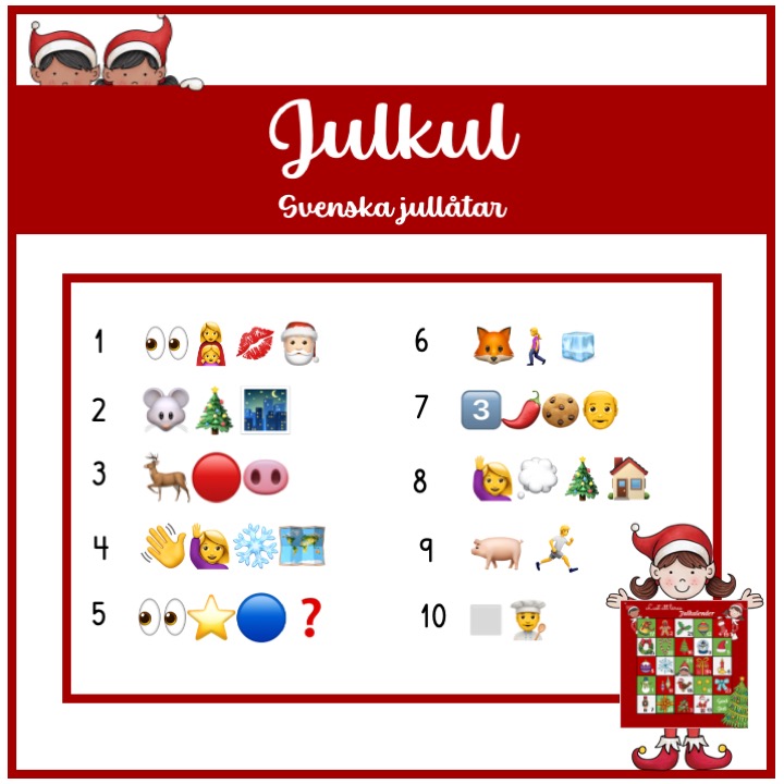 Julkul svenska jullåtar med Emoji