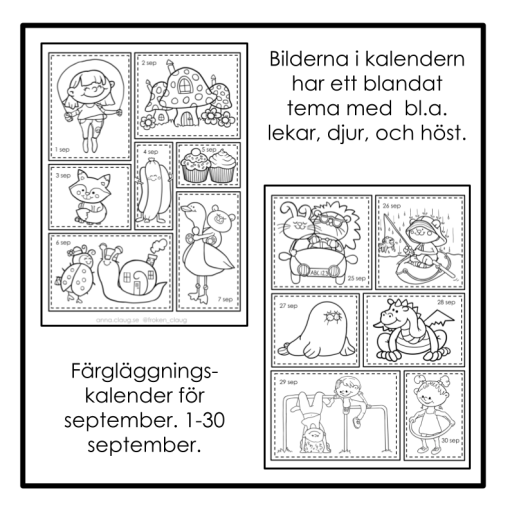 Färgläggningskalender: September