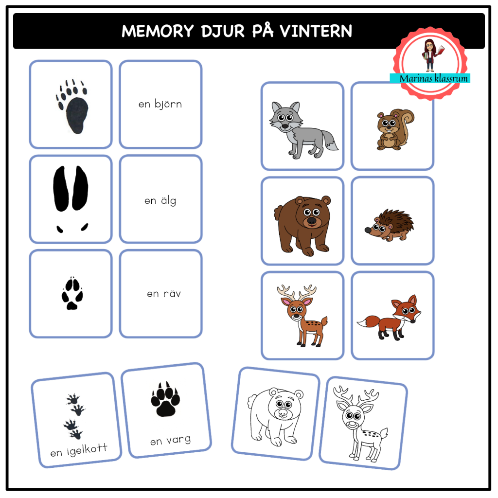 Djur på vintern – memory spår i snön
