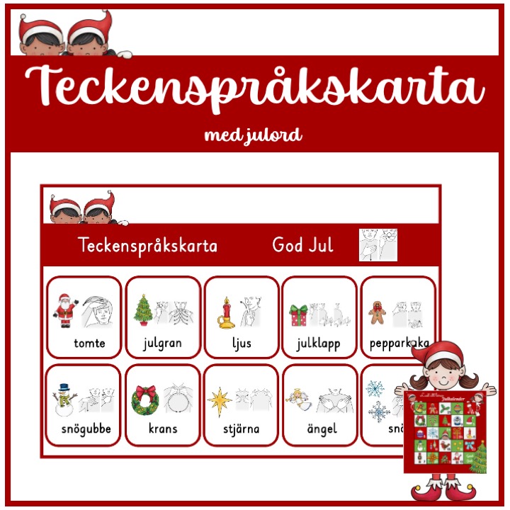 Teckenspråkskarta jul