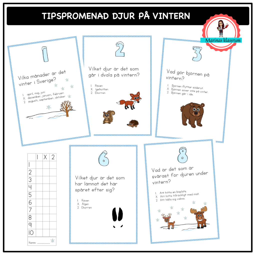 Tipspromenad om djur på vintern