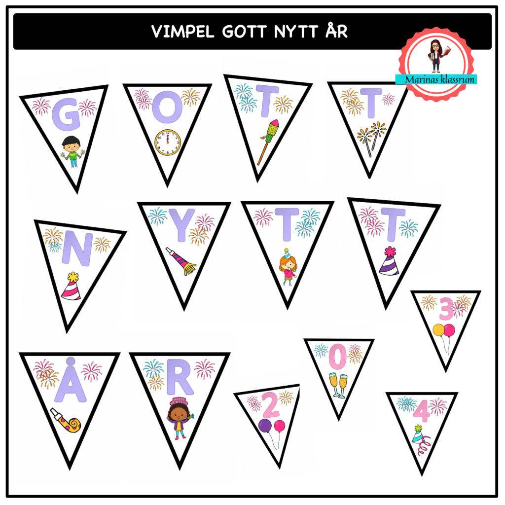 Gott nytt år vimpel