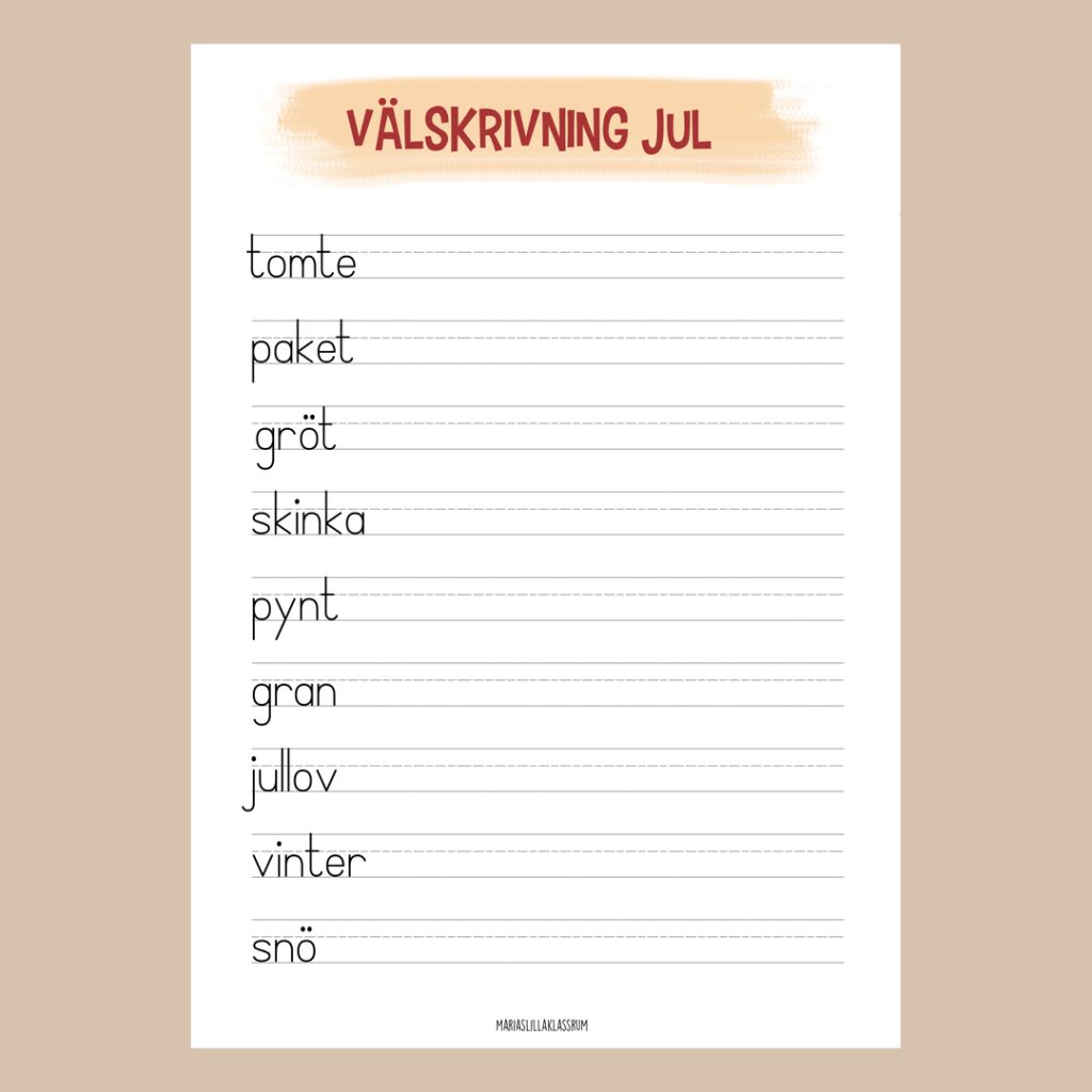 Välskrivning – Tema jul