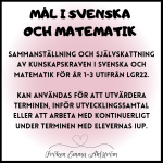 MÅL I SVENSKA OCH MATEMATIK (ÅR 1 – 3) - bild 1