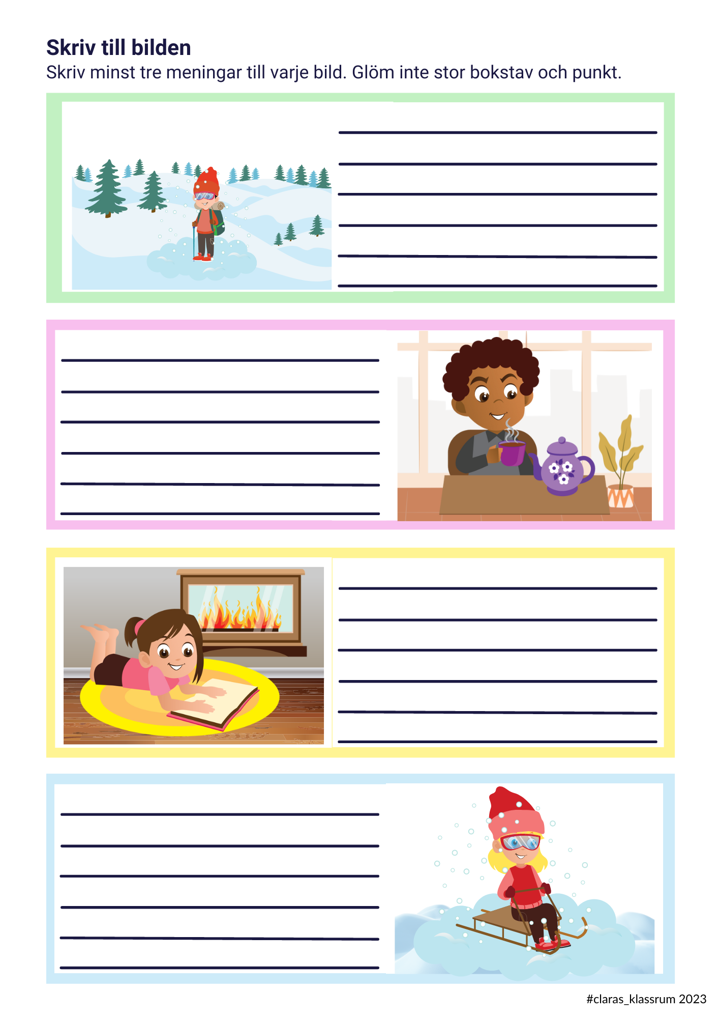 Skriv till bilden - öva på att skriva meningar